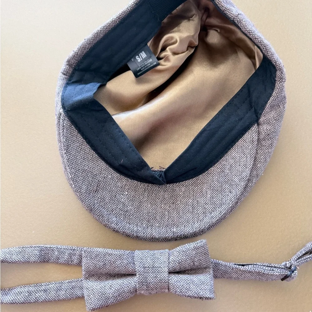 New Classic Herringbone Kids Flat Cap and Bow Tie Set